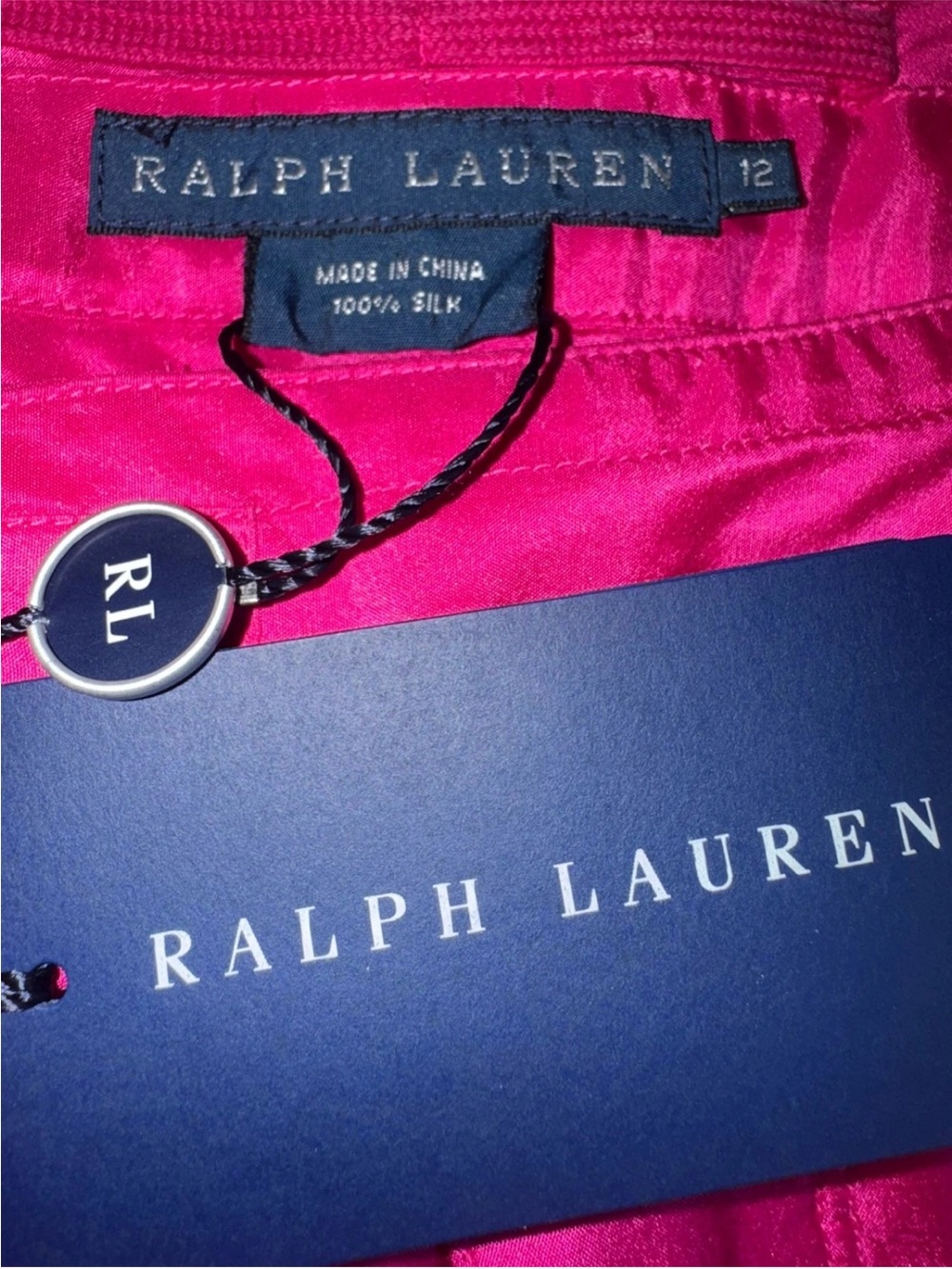 Ralph Lauren Bali Brits Collection Silk Beaded Cargo Pants Pink Sz 12 NWT $498 - Picture 10 of 16